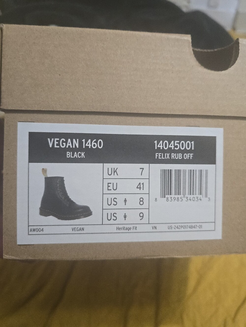Dr. Martens Vegan 1460 Black Lace-Up Boot